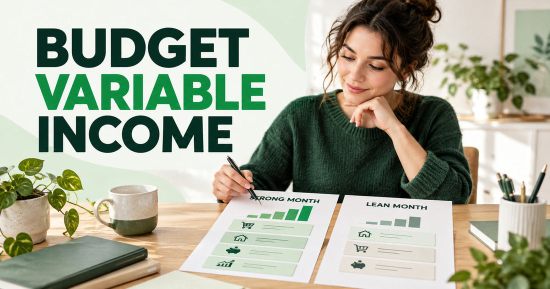 Freelancer comparing a strong-month and lean-month variable income budget
