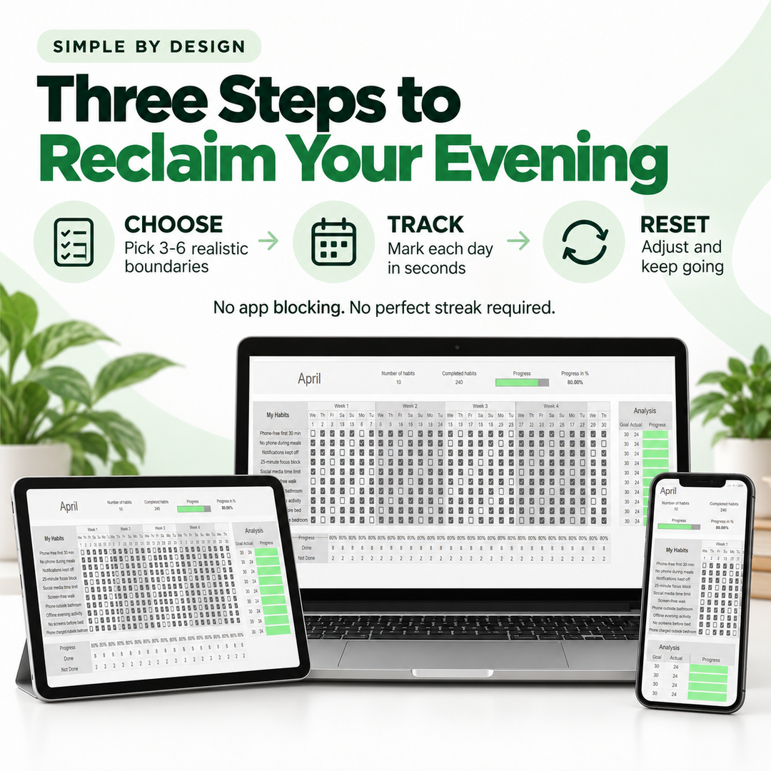 Three-step process to choose, track, and reset realistic digital boundaries