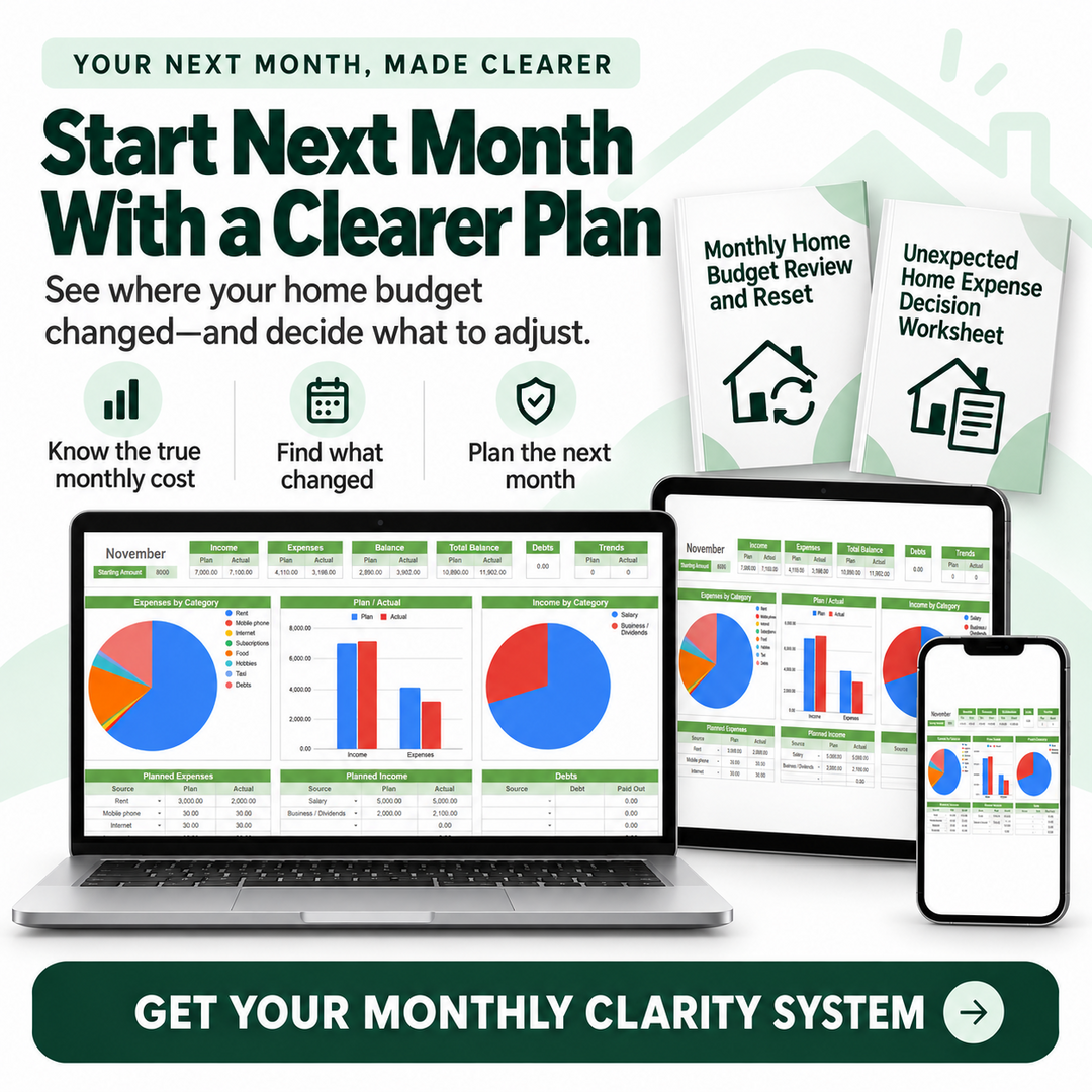 Finance Tracker Spreadsheet and decision guides helping first-time homeowners start the next month with a clearer plan.